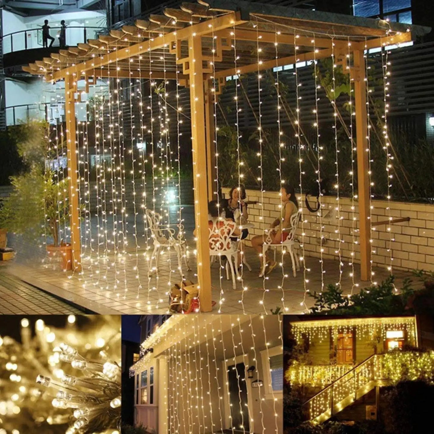 Luz cálida decorativa para navidad, lluvia de luz Linda Compra Panamá