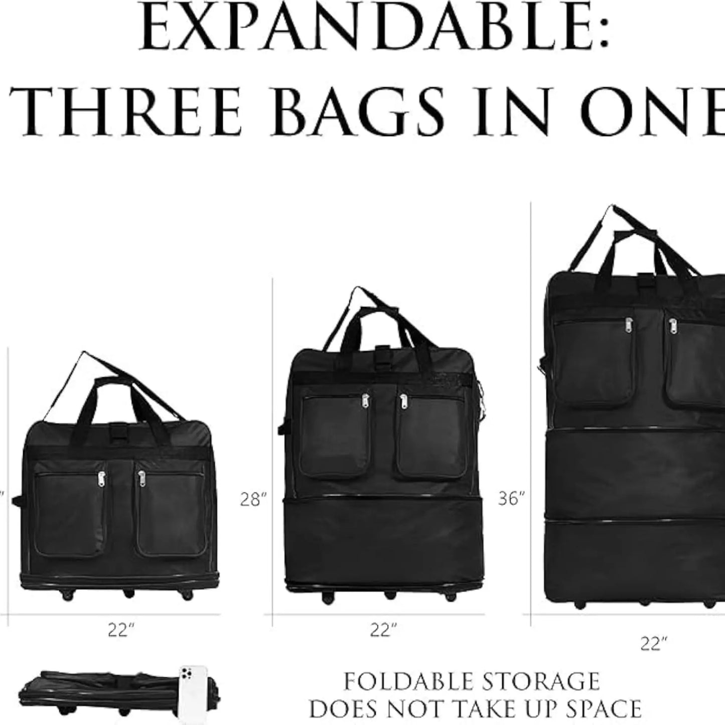 Maleta expandible 4 ruedas 36” con mochila abatible Linda Compra Panamá