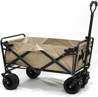 Carrito plegable carretilla de mercado y mercancías 100kg 90x50x55cm heavy duty llantas anchas 3" multi organizador lona doble 900D outdoor camping cart cargador