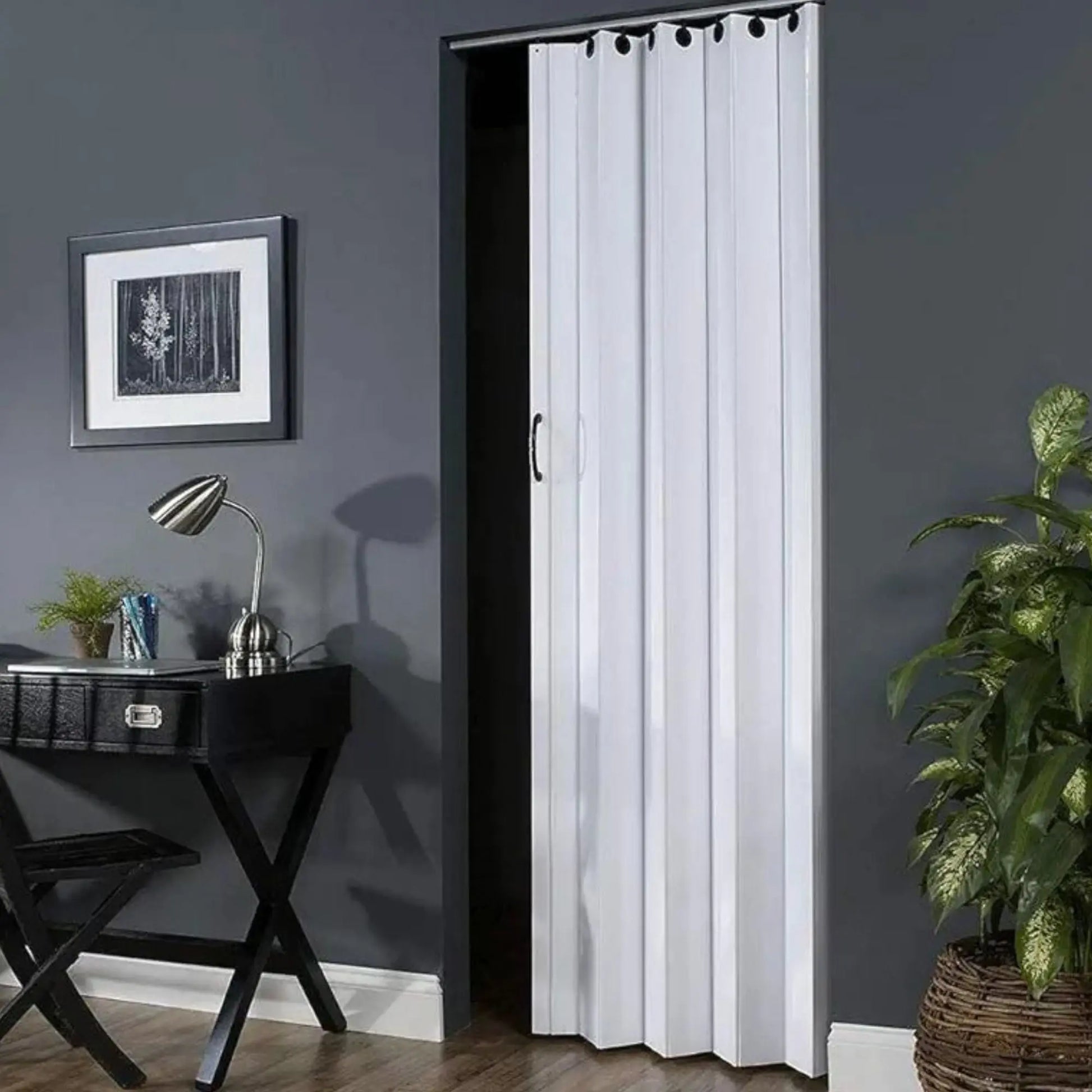 Puerta Acordeón Plegable de PVC - 200x101 cm, División Corrediza Elegante Linda Compra Panamá